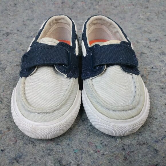 Lacoste Boat Shoes Baby Size 5.5C Boys Sneakers Canvas Gray BlueSummer Beach - Picture 5 of 9